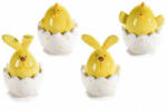 Decorer Set 4 oua decorative cu Puisori din ceramica 6x10 cm (A71.39.63)