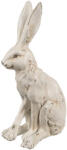 Clayre & Eef Figurina Iepuras Paste polirasina alba maro 8x5x13 cm (6PR5176)