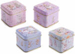 Decorer Set 4 cutii metal Iepurasi 8x8x6.5 cm (A53.31.93)