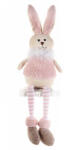 Decorer Figurina Iepuras Paste din textil roz 14x9x55 cm (A56.37.49A)
