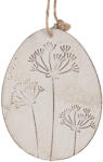 Clayre & Eef Set 2 Oua decorative Paste metal alb 10x8 cm (6Y5580)