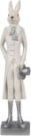 Clayre & Eef Figurina Iepuras Paste Boy polirasina alba argintie 9x7x34 cm (6PR4046)
