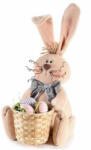 Decorer Figurina Iepuras cu cosulet din textil crem 19x15x30 cm (A56.39.29B)