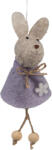 Clayre & Eef Set 3 Iepurasi decorativi Paste textil maro violet 6x3x13 cm (65366)