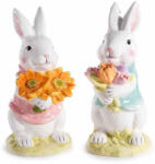 Decorer Set 2 figurine Iepurasi Paste ceramica multicolora 12x10.5x23 cm (A71.50.78)