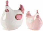 Decorer Set 2 figurine din ceramica alba roz model Gaini 12x8x15 cm (A71.43.74)