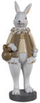 Clayre & Eef Figurina Iepuras Paste Girl din polirasina bej alba 10x8x25 cm (6PR3583)