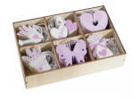 Decorer Set 72 decoratiuni lemn Lavanda 20.5x13.5x4 cm (A51.51.65)