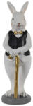 Clayre & Eef Figurina Iepuras Paste Boy din polirasina neagra alba 5x5x15 cm (6PR3584)
