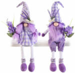Decorer Set 2 figurine Gnomi textil alb mov 14x9x34 cm (A56.45.12)