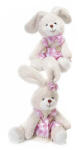 Decorer Set 2 figurine Iepurasi textil crem roz 11x11x23 cm (A57.03.40A)