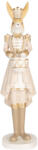 Clayre & Eef Figurina Iepuras Paste polirasina bej aurie 13x12x47 cm (6PR5468)