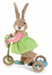 Decorer Figurina Iepuras Paste fibre naturale cu bicicleta Girl 25 cm x 12 cm x 35 h (A58.07.45A)