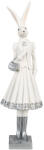Clayre & Eef Figurina Iepuras Paste Girl polirasina alba argintie 10x9x32 cm (6PR4037)
