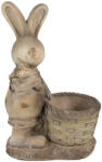 Clayre & Eef Figurina Iepuras cu ghiveci ceramica maro bej 38x22x49 cm (6MG0031)