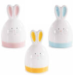 Decorer Set 3 clopotei Iepurasi ceramica multicolora 7x11.5 cm (A71.50.85)