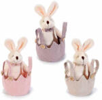 Decorer Set 3 figurine Iepurasi cu saculet din textil 9x17 cm (A56.34.93)
