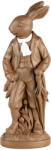 Clayre & Eef Figurina Iepuras Paste polirasina maro alba 15x9x40 cm (6PR5201)