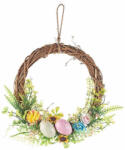 Decorer Coronita Paste din lemn decorata cu oua si flori 25 cm (A09.03.96)