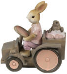 Clayre & Eef Figurine Iepuras Paste cu tractoras din polirasina 13x7x12 cm (6PR3554)