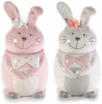 Decorer Set 2 borcane decorative din ceramica model Iepurasi 12x22 cm (A71.39.73)
