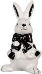 Clayre & Eef Figurina Iepuras Paste ceramica alba neagra 5x4x9 cm (6CE1691)