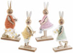 Decorer Set 4 figurine Iepurasi Paste lemn 11x4x22.5 cm (A51.55.68)
