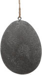 Clayre & Eef Set 2 Oua decorative Paste metal gri 10x2x8 cm (6Y5571)