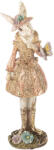 Clayre & Eef Figurina Iepuras Paste polirasina bej aurie 9x8x26 cm (6PR5507)