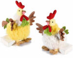 Decorer Set 2 figurine Gaini din textil si pene 22x20x24 cm (A56.37.47)