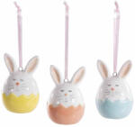 Decorer Set 6 figurine Iepurasi Paste ceramica multicolora 4.5x7 cm (A71.50.84)