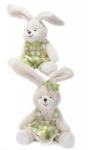 Decorer Set 2 figurine Iepurasi textil crem verde 11x11x23 cm (A57.03.40C)