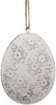 Clayre & Eef Set 2 Oua decorative Paste metal alb maro 10x2x8 cm (6Y5568)
