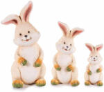 Decorer Set 3 figurine Iepurasi ceramica multicolora 10.5x9x20.5 cm, 7.5x7.5x16 cm, 5.5x5x10.5 cm (A71.50.90)