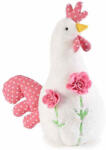 Decorer Figurina Gaina decorativa din textil alb roz 25x14x34 cm (A16.11.08)