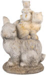 Clayre & Eef Figurina Iepurasi ceramica maro bej 27x18x43 cm (6MG0032)