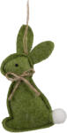 Clayre & Eef Set 3 Iepurasi decorativi Paste bumbac verde alb 6x1x10 cm (65375)