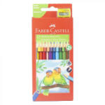 Faber-Castell Színes ceruza, FABER-CASTELL - 120523, papagáj, 12 db-os + hegyező, háromszögletű (SZCFC120523)