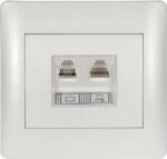 ELMARK Priza date Elmark Rhyme RJ11 + RJ45 Alb metalizat 11731 (11731)