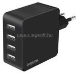 LogiLink 4 portos USB fali töltő, 4x USB-A, 24 W (fekete) (LOGILINK_PA0336) (LOGILINK_PA0336)