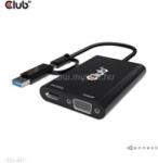 Club 3D Átalakító - CSV-1611(USB-C (USB-A Adapterrel) to Dual HDMI (4K/30Hz) / VGA (1080/60Hz)) (CSV-1611) (CSV-1611)