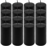 Nexos Set de lumânări cilindrice, 10 cm, Ø 5 cm, negru, 16 buc (DK47108_SL16)