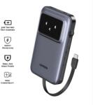 UGREEN 10000mAh Quick Charging Robot 30W Power Bank Build-in USB-C Cable, szürke (35603B)