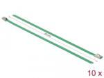 Delock Harnașamente din oțel inoxidabil Lungime 200 x Lățime 4, 6 mm verde 10 buc