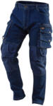 NEO TOOLS Farmer munkásnadrág, Denim, 98% pamut, térdvédő betét zsebbel, gombos oldalzsebekkel, 255 g/m2, XS (81-228-XS) - neo24
