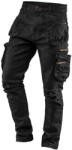 NEO TOOLS Farmer munkásnadrág, Denim, fekete, cipzáros oldalzsebekkel, 98% pamut, 410 g/m2, S (81-233-S) - neo24