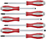 Fortum set de șurubelnițe, 7 buc; plate: 3x75, 5x100, 6x125mm, PH1x100, PH2x125, PZ1x100, PZ2x125, CV. magnetice, cutie de hârtie Surubelnita