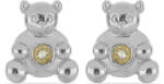  Ezüst Mackós Fülbevaló Ural Citrinnel - 14x12.5mm (Y47817)