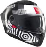 MT Helmets MT Atom 2 SV Strange felnyitható motoros bukósisak fekete-fehér-szürke