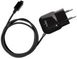 PURO Mini utazási töltő - Hordozható fali töltő Micro USB kábellel fekete (MTCMICROBLK)